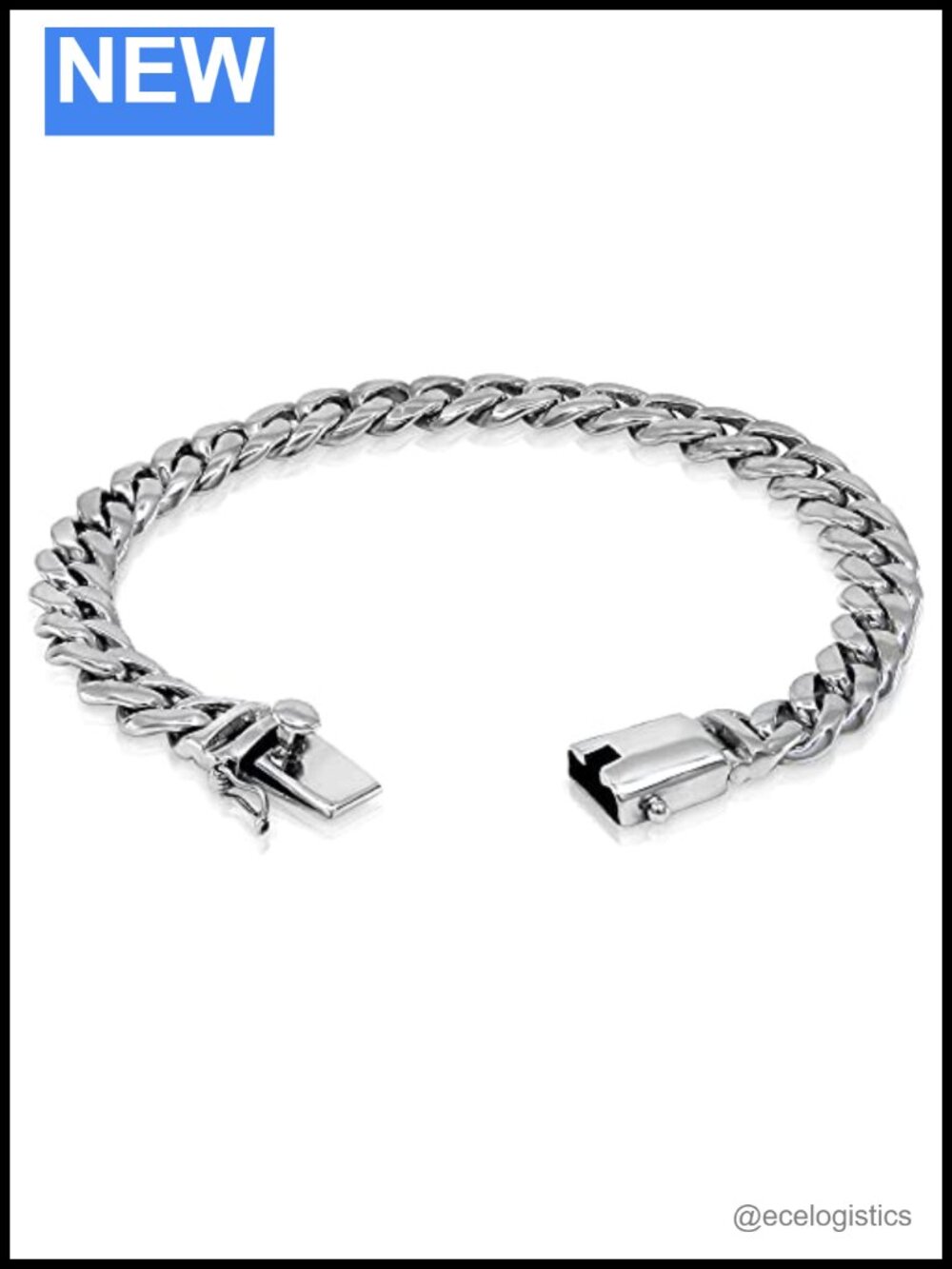 Solid 925 Sterling Silver Men's Link Bracelet